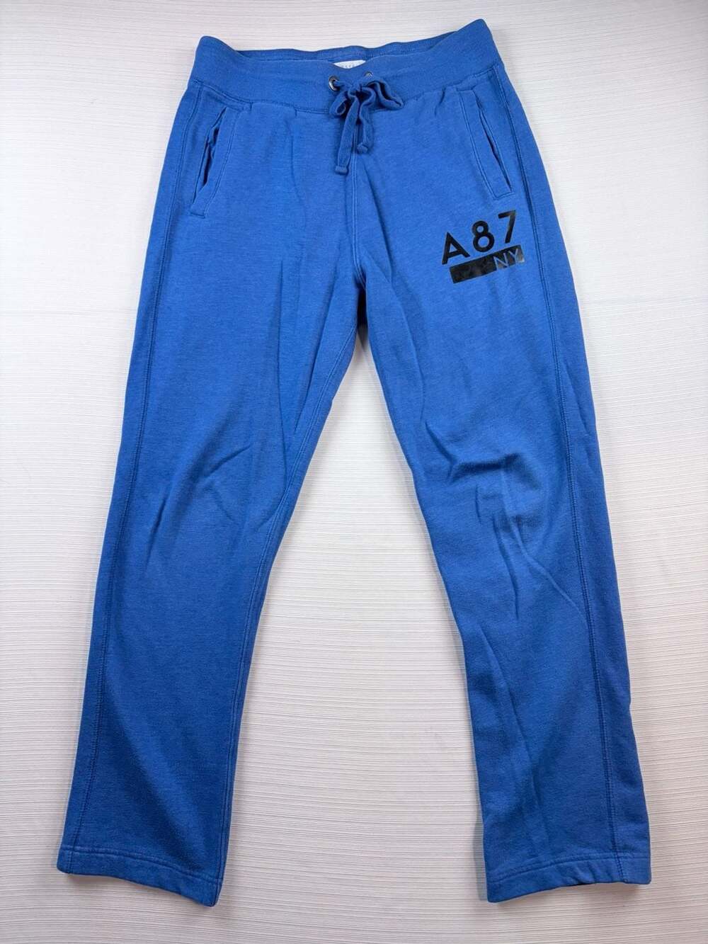 Aeropostale Sweatpants Size M Blue A87 NY Fleece Drawstring Joggers